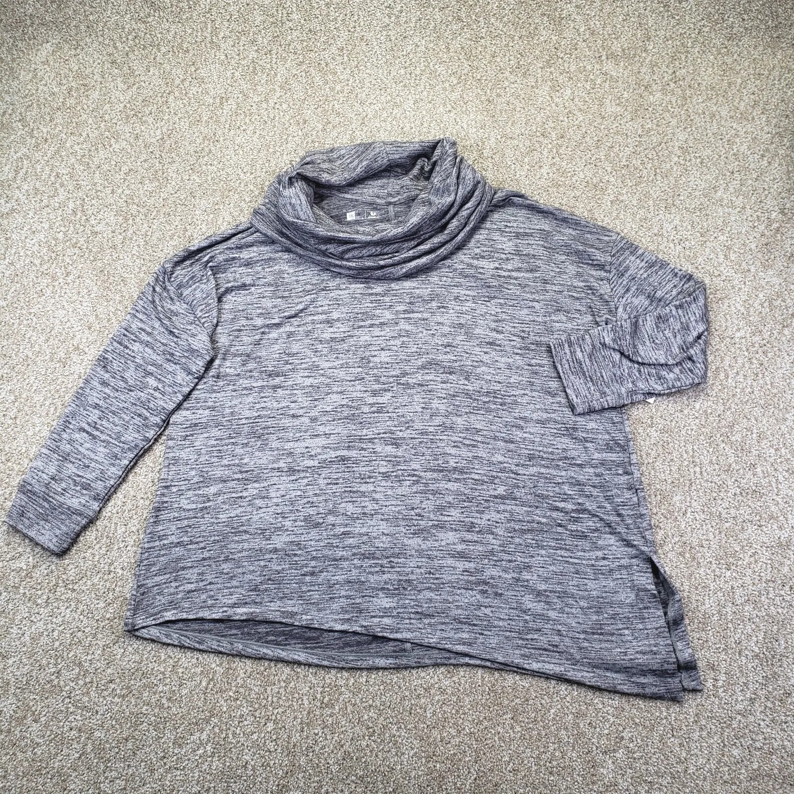 NEW Xersion Plus Size 2X Womens Knit Sweater 3/4 Sleeve Cowl Neck Gray Top  | eBay