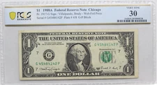 1988A $1 WEB NOTE FRN EXPERIMENTAL G-P BLOCK RUN 8 4/8 PCGS 30  VF BOOK $60