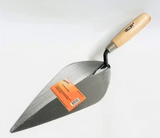10" X 4.5" (250 X 115 mm) London pattern Brick Trowel with Wood Handle, TRW-010