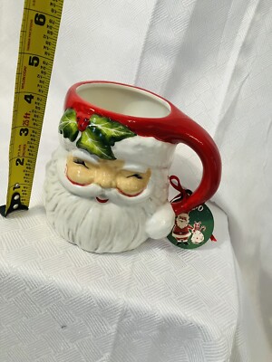 BLUE SKY Clayworks Santa COFFEE MUG Heather Goldminc Christmas New