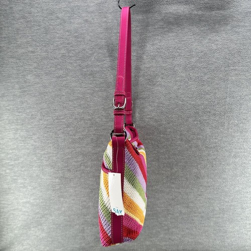 THE SAK - Rainbow Stripe Medium Malboro Pink Shoulder Bag (PU4 ) - Picture 4 of 17