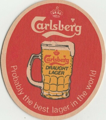 VINTAGE CARLSBERG DRAUGHT LAGER BEER COASTER - BAR MANCAVE