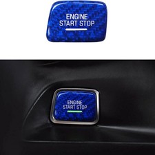 Engine Start/Stop Push Start Button Cover for 2014-2019 C7  Blue Carbon Fiber