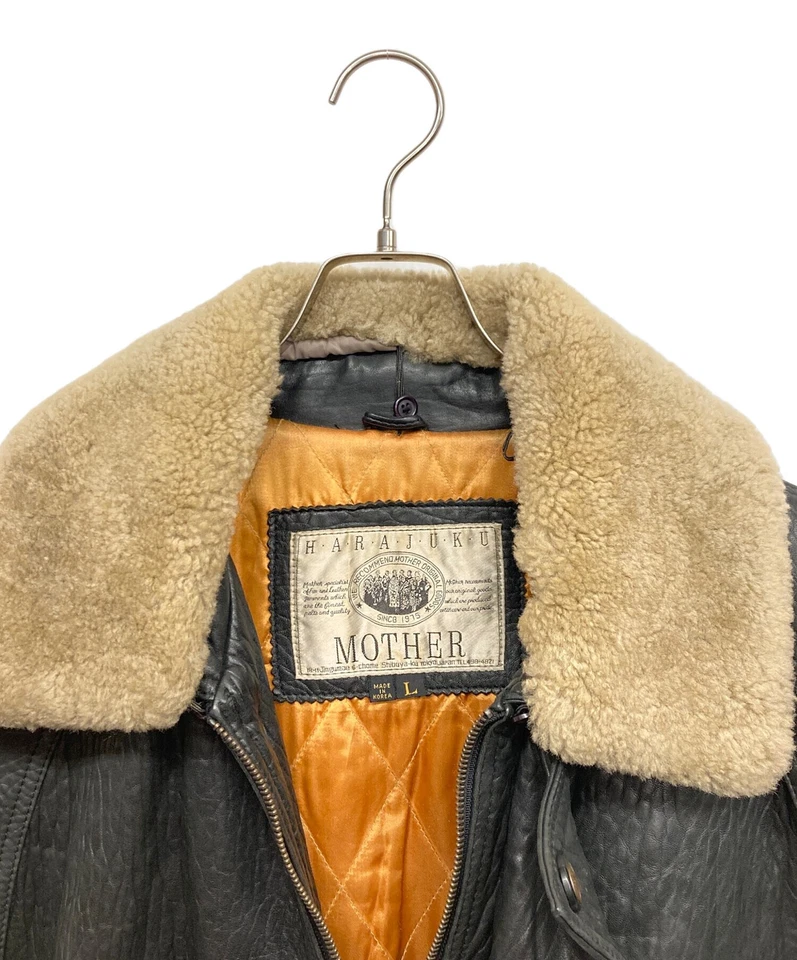 HARAJUKU MADRE [ANTIGUA] Chaqueta de cuero Chaqueta de cuero Talla: L Negra Hombre Foto 3 de 4