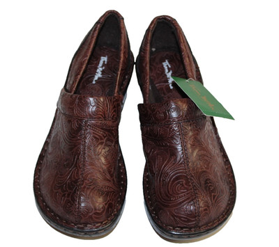 Thom McAn Women's Toronto Brown Floral Clog Slip-on Shoes 5.5W #40425