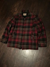 Vintage Woolrich Sherpa Lined Plaid Flannel Jacket Size Large