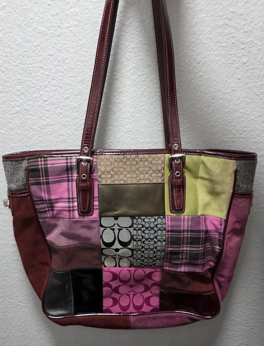Coach Patchwork Suede Exterior Tote Bags & Handbags for Women for