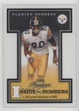 2003 Playoff Prestige Inside the Numbers /2002 Plaxico Burress #IN-22