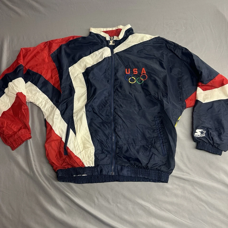 Chaqueta cortavientos mediana vintage Starter USA Olympic Foto 3 de 4