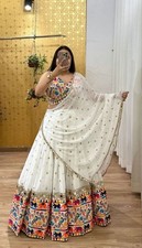Exclusive Georgette White Lehenga Choli With Dupatta For Women Festival Wear