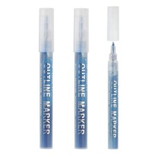 Metallic Marker Pens 3 Pack Paint Pens Small Point Colored Markers, Blue