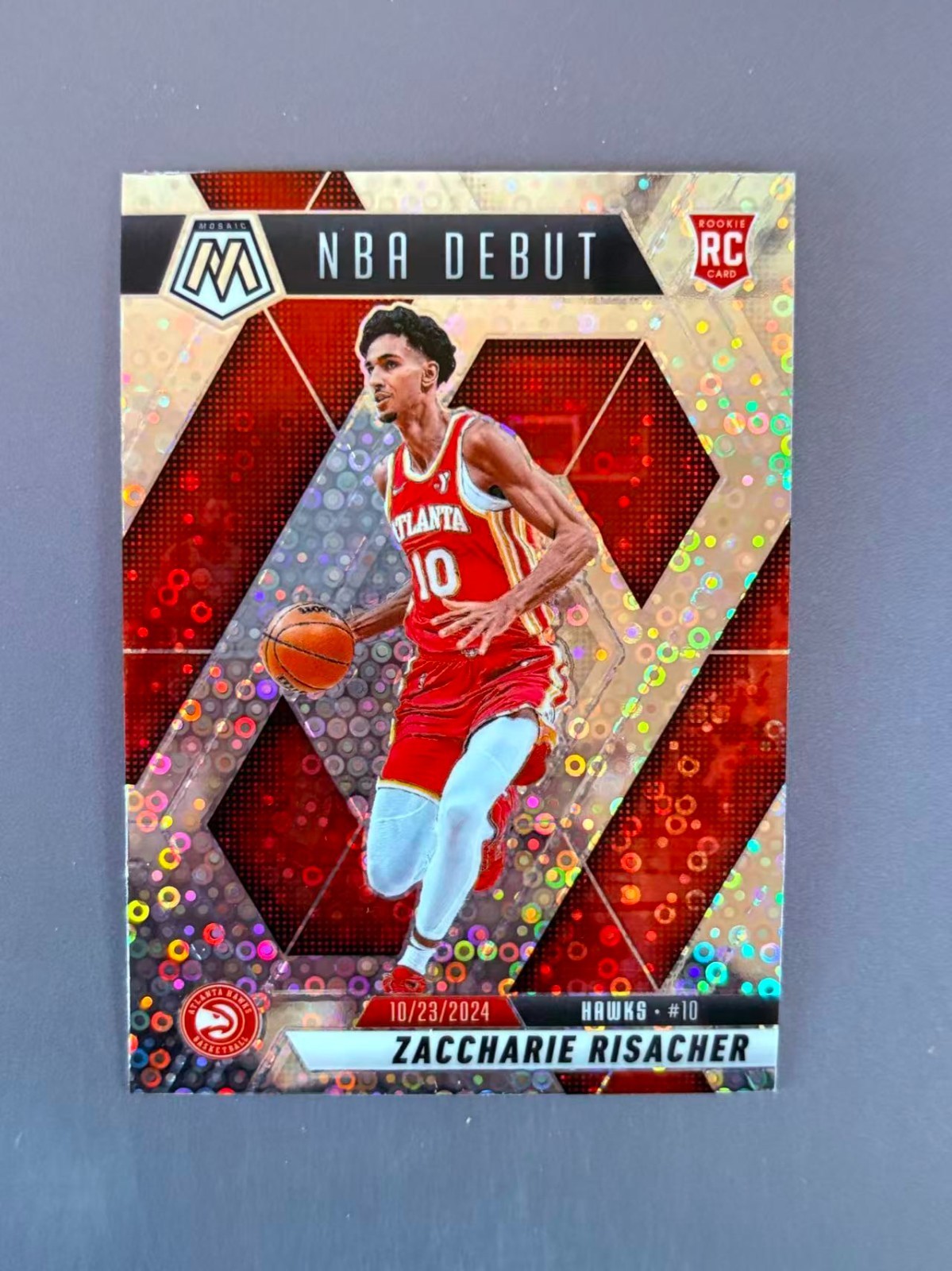Zaccharie Risacher 2024-25 Panini Mosaic Fast Break Disco Prizm RC #269