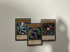 Arte de Lóbulo Dragón Blanco Ojos Azules + Mago Oscuro + Dragón B. Ojos Rojos | YuGiOh! Casi nuevo