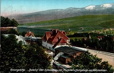 AK GRUSS AUS SCHLESIEN OBER SCHREIBERHAU HIRSCHBERG LIEGNITZ BAHNHOF COL. 1915