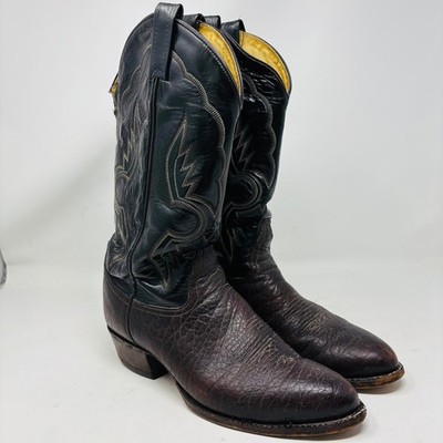 Vintage Tony Lama Boots Mens Size Brown Pointy Toe Western