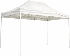Gazebo da Giardino 3x4 mt Pieghevole Ferro/Tessuto Bianco Amicasa