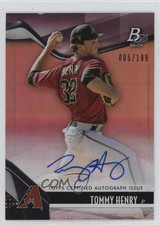 2021 Bowman Platinum Top Prospects Pink Auto 5/199 Tommy Henry #TOP-5 Auto 2s2