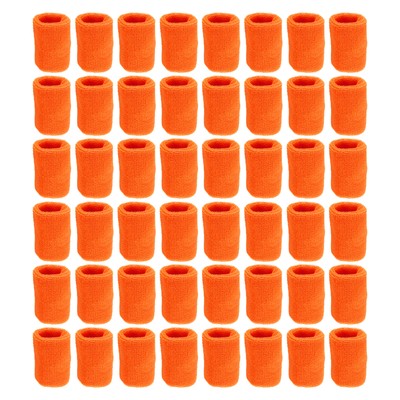 Sport Armbänder 48 Pack Athletische Baumwolle Frottee Schweißband Orange