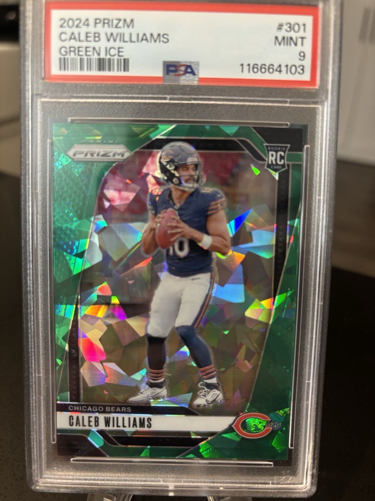 2024 Panini Prizm - Rookies Caleb Williams #301 Green Ice Prizm (RC)