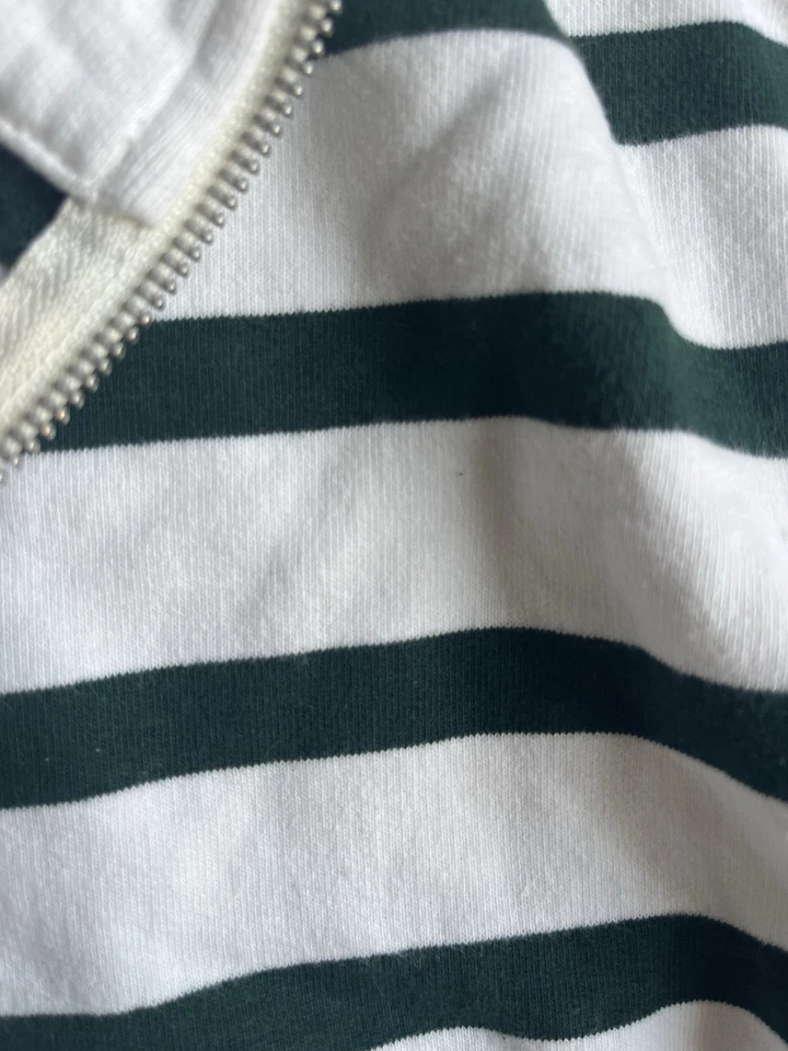 MARCO Sudadera Mujer M Verde Blanco Rayas Pullover Algodón Tejido Crop Foto 4 de 4