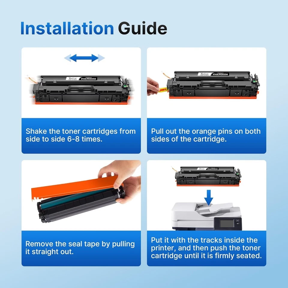 4 Pack 414A W2020A Toner Set for HP Laserjet Pro M454dw M454dn M479fdn WITH CHIP - Image 4 of 4