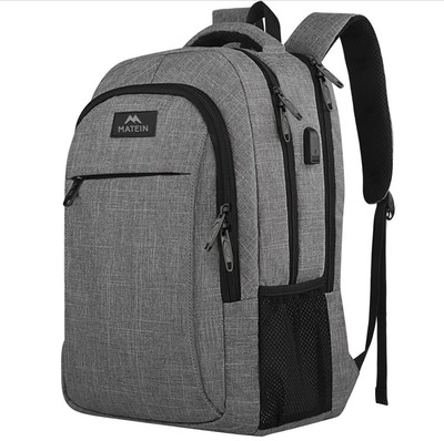 Matein Travel Laptop Backpack 17 Inch Gray and Black USB Charging | New!