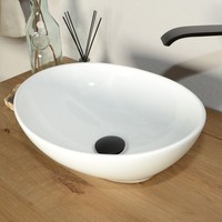 Keramik Aufsatzwaschbecken Oval Weiss 41 Cm Waschbecken Bad Wohnfreuden