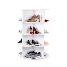4 Tier Rotating Shoe Rack Tower, Free Standing 360° Shoe organizer Lazy Susan