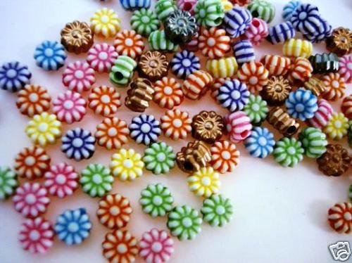 100 Assorted Mini Resin Clay Bead 5mm/Craft/Beading/Charm/Findings B52-Flower - Picture 1 of 1