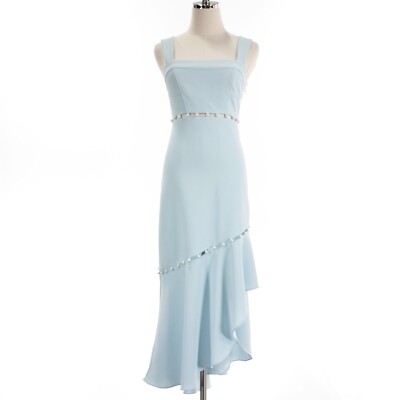 Jonathan Simkhai NWD Houston Midi Dress w/ Pearls Size 0 in Light Sky Blue  | eBay