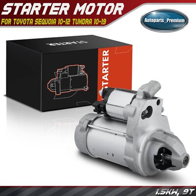 Starter Motor for Toyota Sequoia 2010-2012 Tundra 2010-2019 4.6L 1.5KW 12V CW 9T