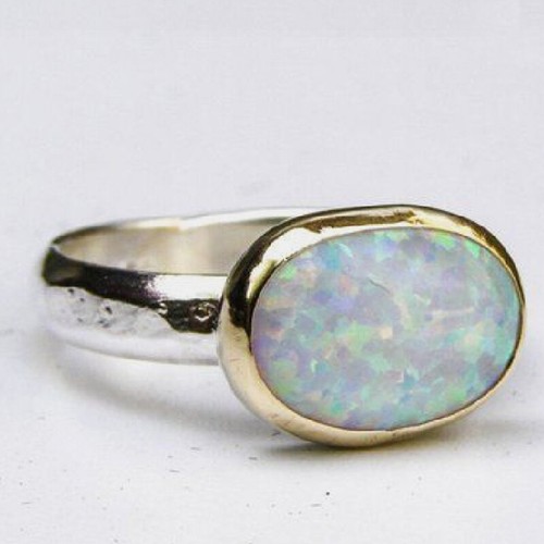 Opal Ring 925 Sterling Silver Ring Promise Ring Statement Ring Boho Ring EM-445 - Picture 2 of 6