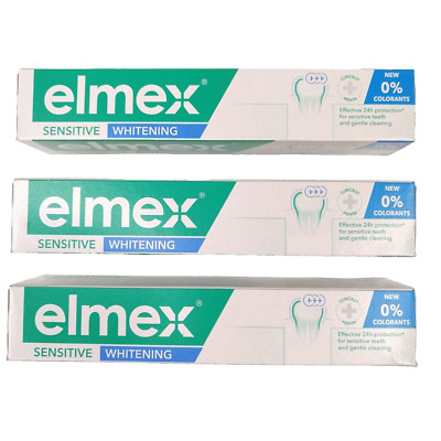 3 x ELMEX SENSITIVE WHITENING __ 3 x 75ml _____    EXP. 04/2027