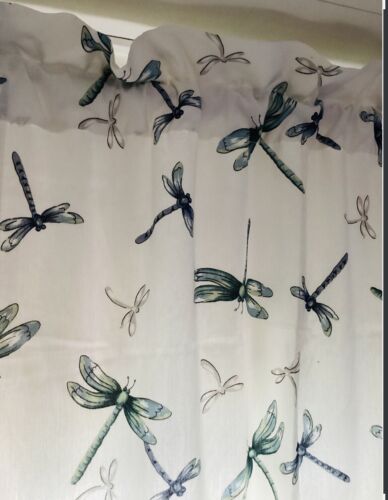 Curtains Vintage Pair of Cotton Dragonfly Curtains by Springs 40" X 63" - Picture 3 of 7