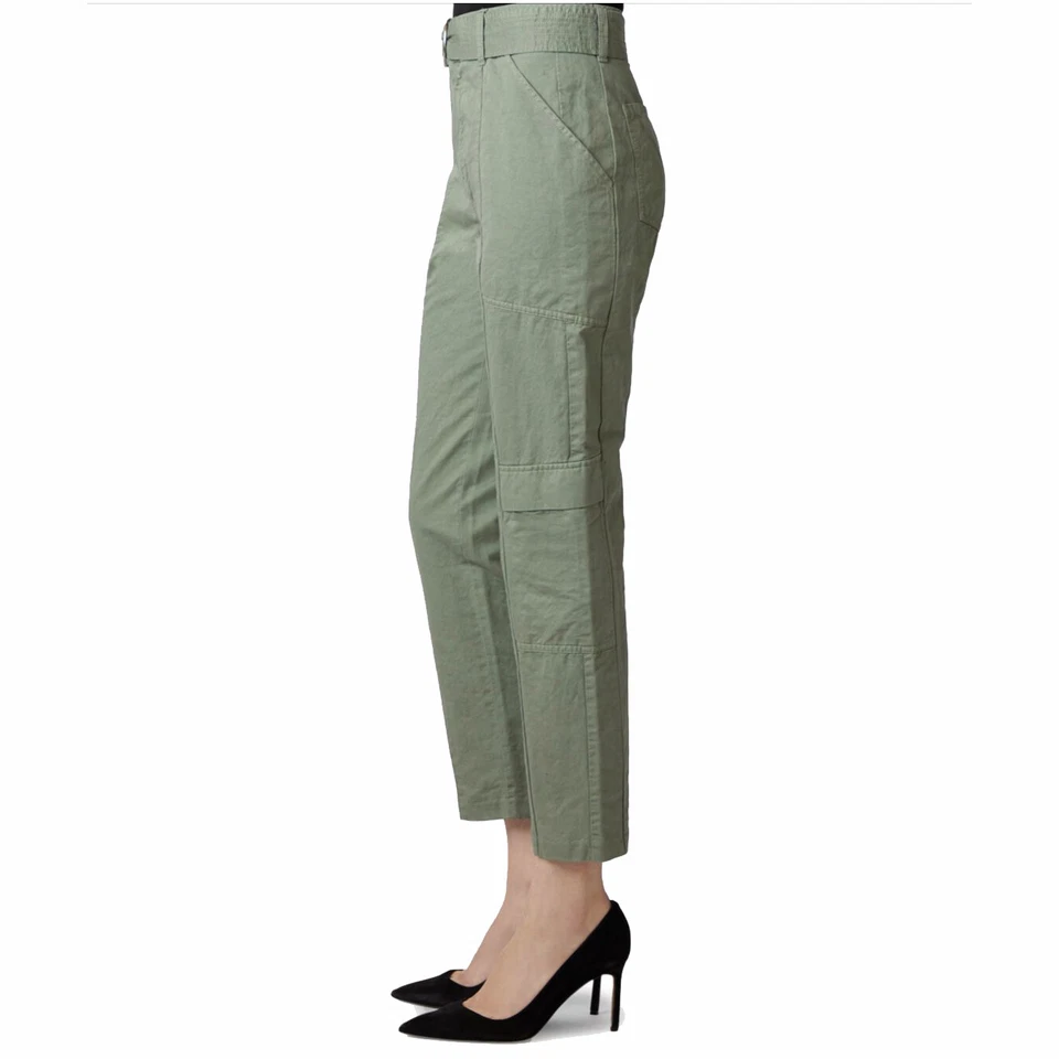 J Brand Womens Green Slim Utility Belted D-Ring High Rise Ankle Pants Size 30 - Image 2 of 4