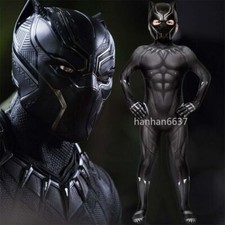 Marvel Black Panther T'Challa Cosplay Costume Children Jumpsuits Halloween Kids