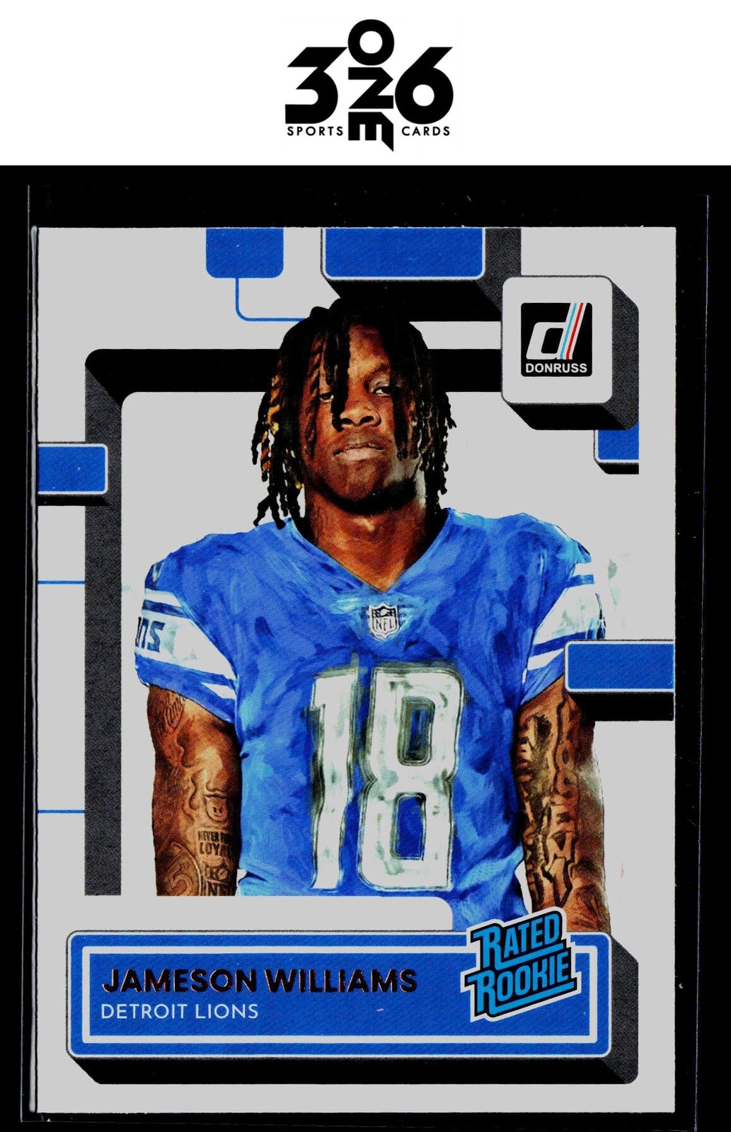 Jameson Williams 2022 Donruss Rated Rookies Portrait #308