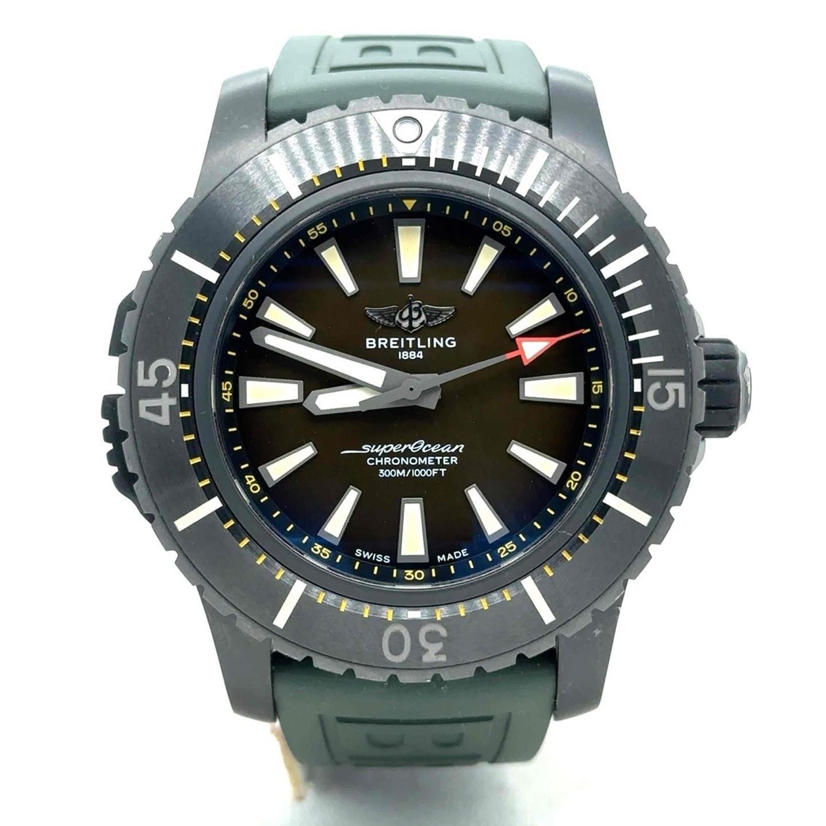 Breitling Superocean Automatic 48mm Titanium Green Dial Mens Watch