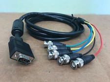 HD15 VGA Male to 5 BNC Male Cable with Ferrite - 6 FT