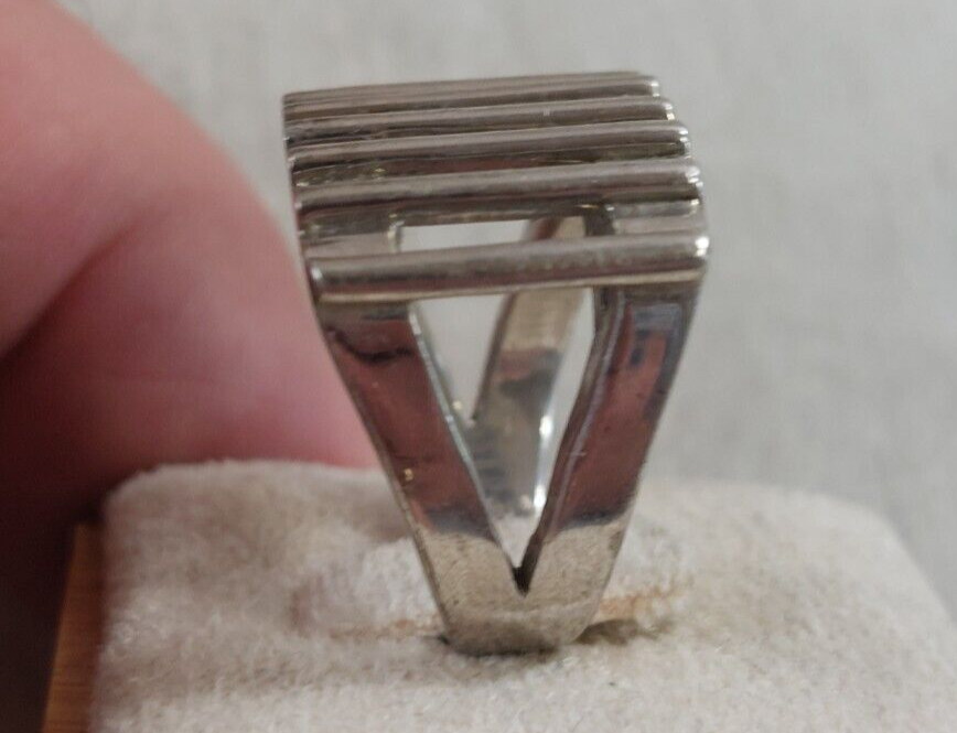 Bague Style Prison En Argent Massif 925 - Taille 54 - Vintage Occasion Bon état