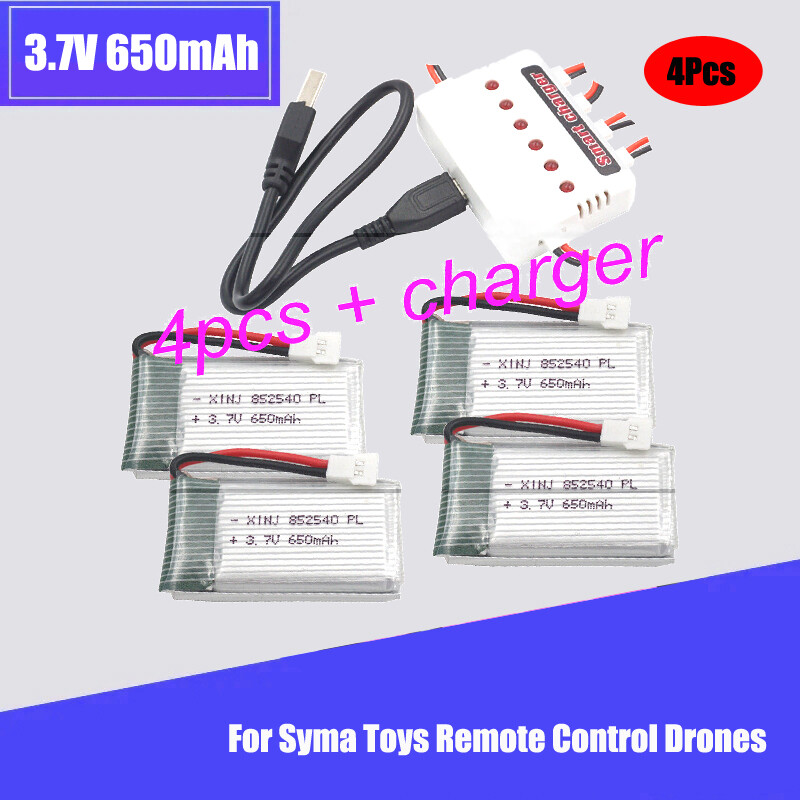 3.7V 650mAh 25C XH2.54 Plug 852540 Lipo Battery+Charger For Syma