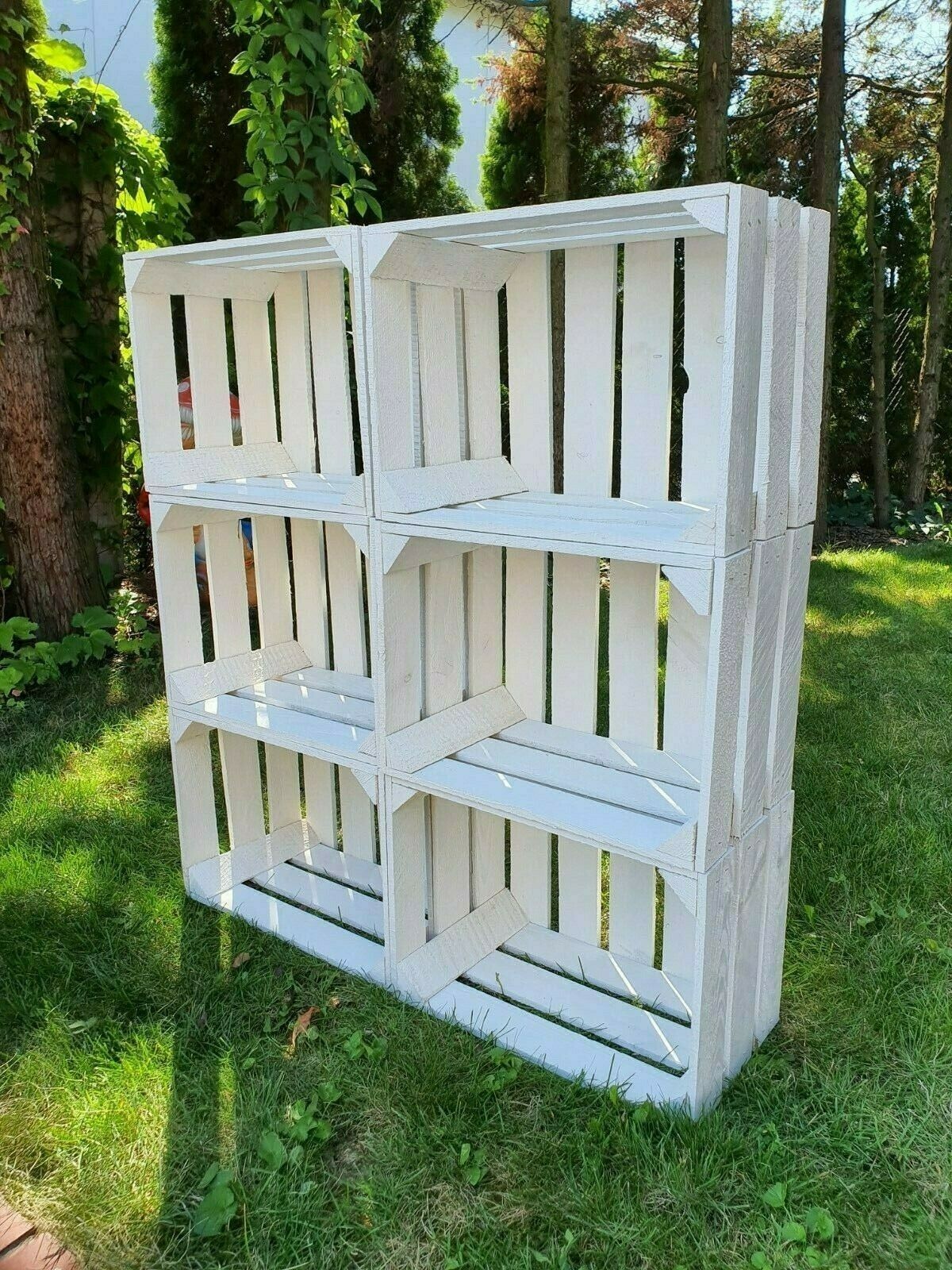 Set neue Weisse stabile Kisten Massive Holzkisten Weinkisten TOP WEISS