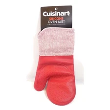Cuisinart All Silicone Oven Mitt Glove Heat Resistant to 500 deg - Red - NEW