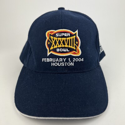 Vintage NFL New England Patriots Super Bowl XXXVIII 38 Cap Hat 2004 Blue ESPN