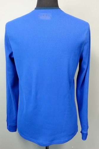 under armour mens royal blue waffle thermal knit long sleeve