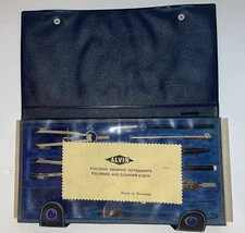 Alvin Vintage Precision Drawing Drafting Set Original Plastic Case Germany