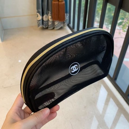 NEWCHANEL VIP PREZENT Beauty Mesh Tote Bag Plaża Torba Etui Przechowywanie Czarne złoto - Zdjęcie 5 z 7
