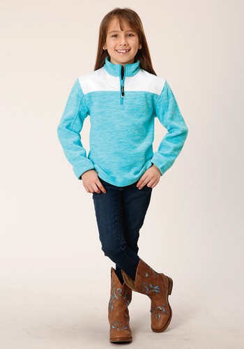 Roper Girls Micro Blue 100% Polyester Fleece Jacket - Picture 2 of 4