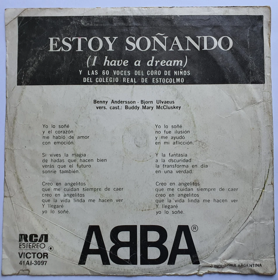 ABBA I HAVE A DREAM (SUNG IN SPANISH) 1979 UNIQ CVR RARE ARGENTINA PRESS - Image 4 of 4