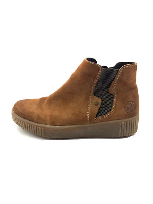 RIEKER DAMENSTIEFEL STIEFELETTEN BOOTS Gr: 37 UK: 4 BRAUN - Bild 1 von 4
